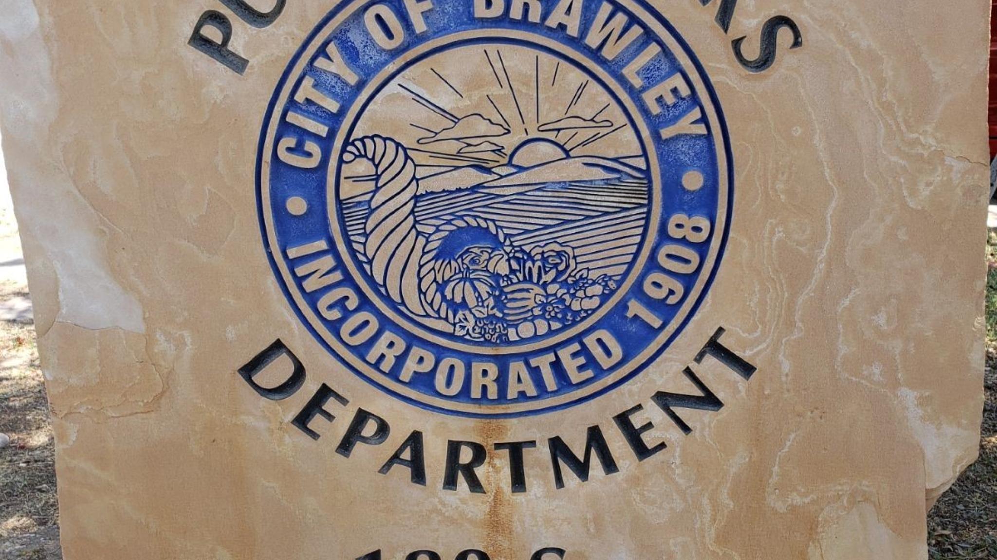 Public Works Department Stone Sign